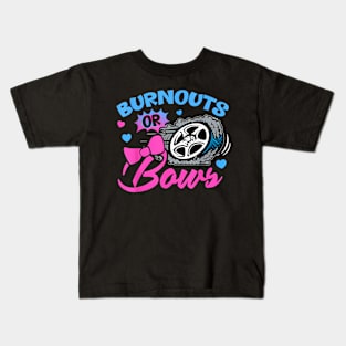 Burnouts Or Bows Gender Reveal Baby Announcement Kids T-Shirt